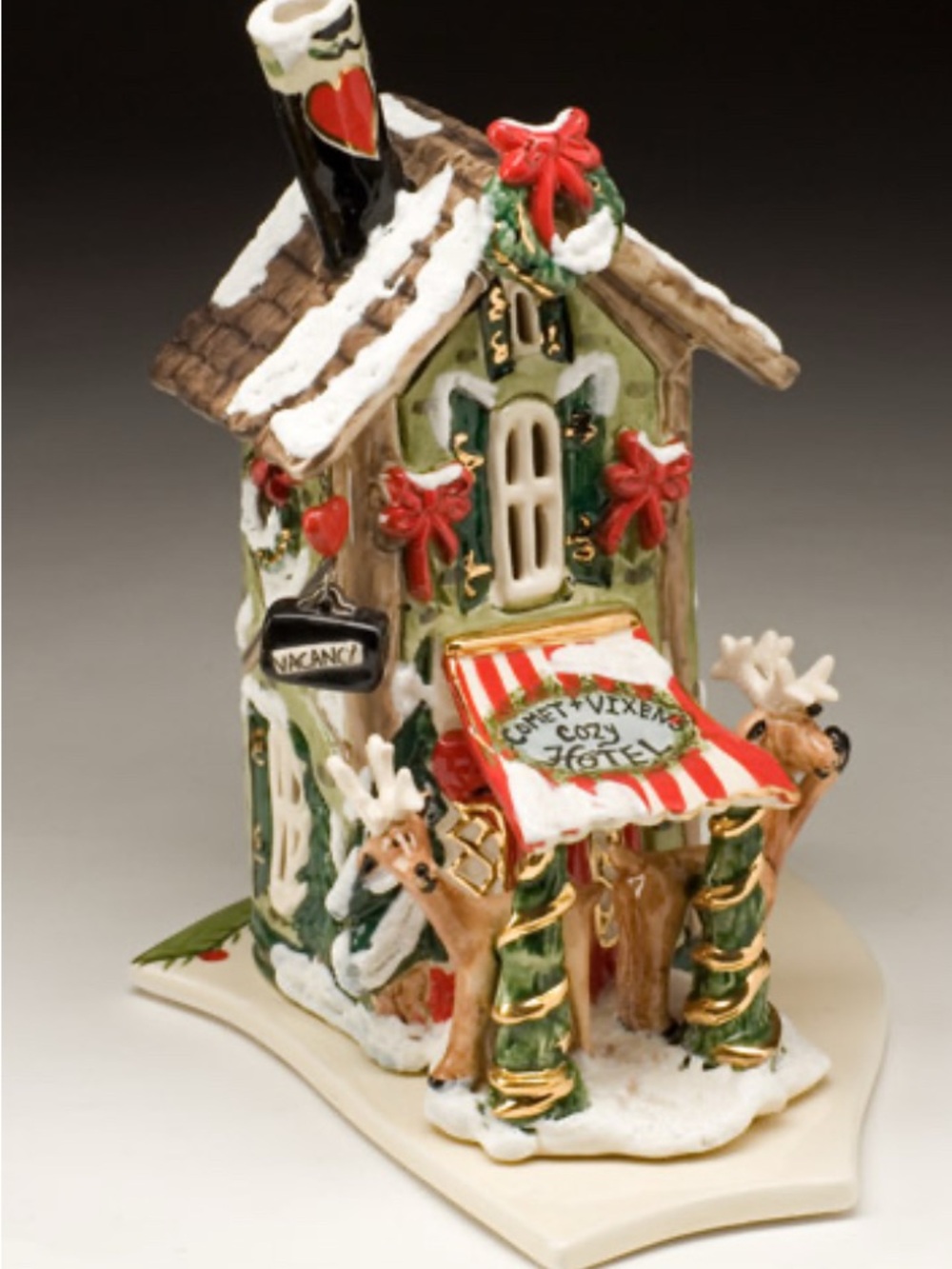 HEATHER GOLDMINC Comet & Vixen’s Hotel Candle 9” House RARE